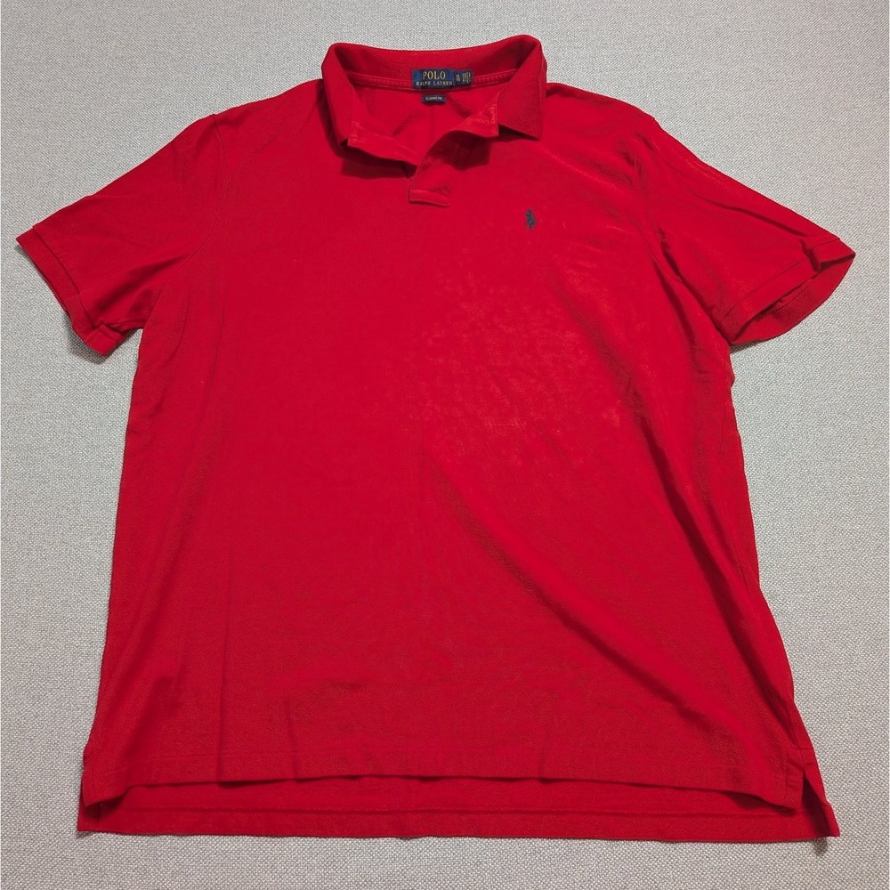 Polo Ralph Lauren Men's Red XL Classic Fit Cotton Pique Short Sleeve Shirt Pony